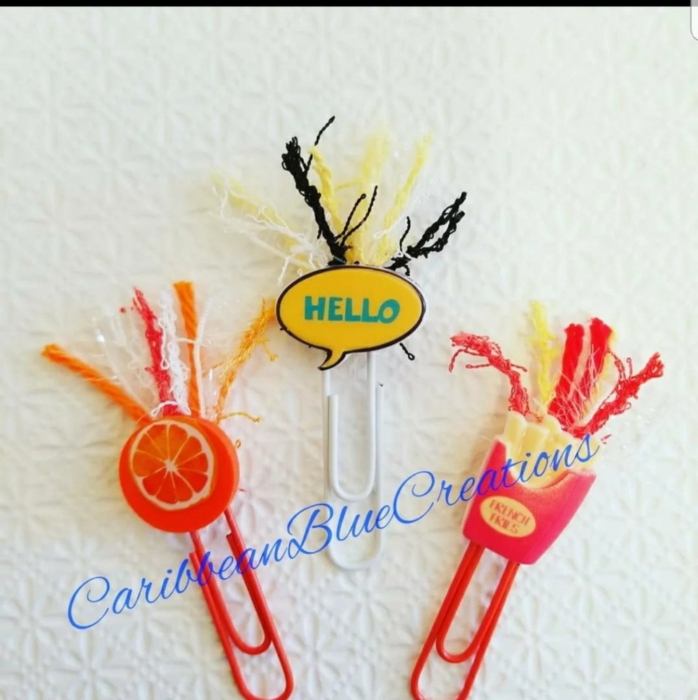BookMarks HandMade (3) Fries, Orange
